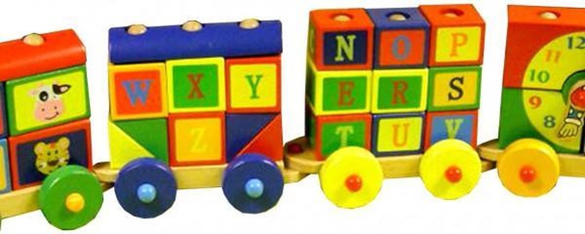 Kleurrijke trein 2 locomotieven + 4 wagons